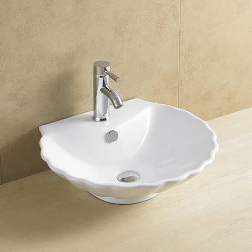 On-stage basin, bathroom, washbasin, balcony, washbasin, shell art basin, washbasin, ceramic basin.