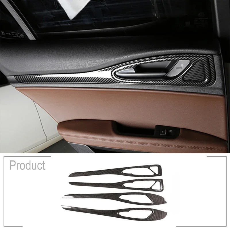 Car Interior Door Panel Trim Decorative Strips For Alfa Romeo Stelvio 2017 2018 2019 2020 ABS Carbon Fiber Car Accessories