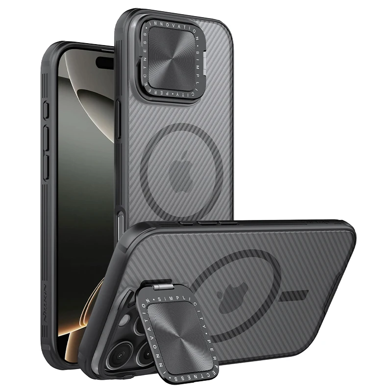

Nillkin for iPhone 16 Pro Max / 16 ProCase CamShield Prop Magnetic Lens Magsafe Camera Cover With Stand Protection Back Cover