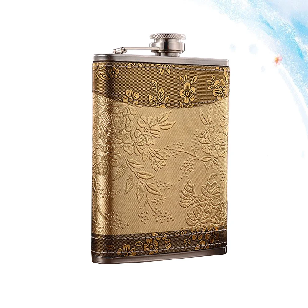 

Premium Stainless Steel Hip Flask 500Ml Gold Finish Portable Leakproof Pocket Jug for Men Women Outdoor Adventure Camping