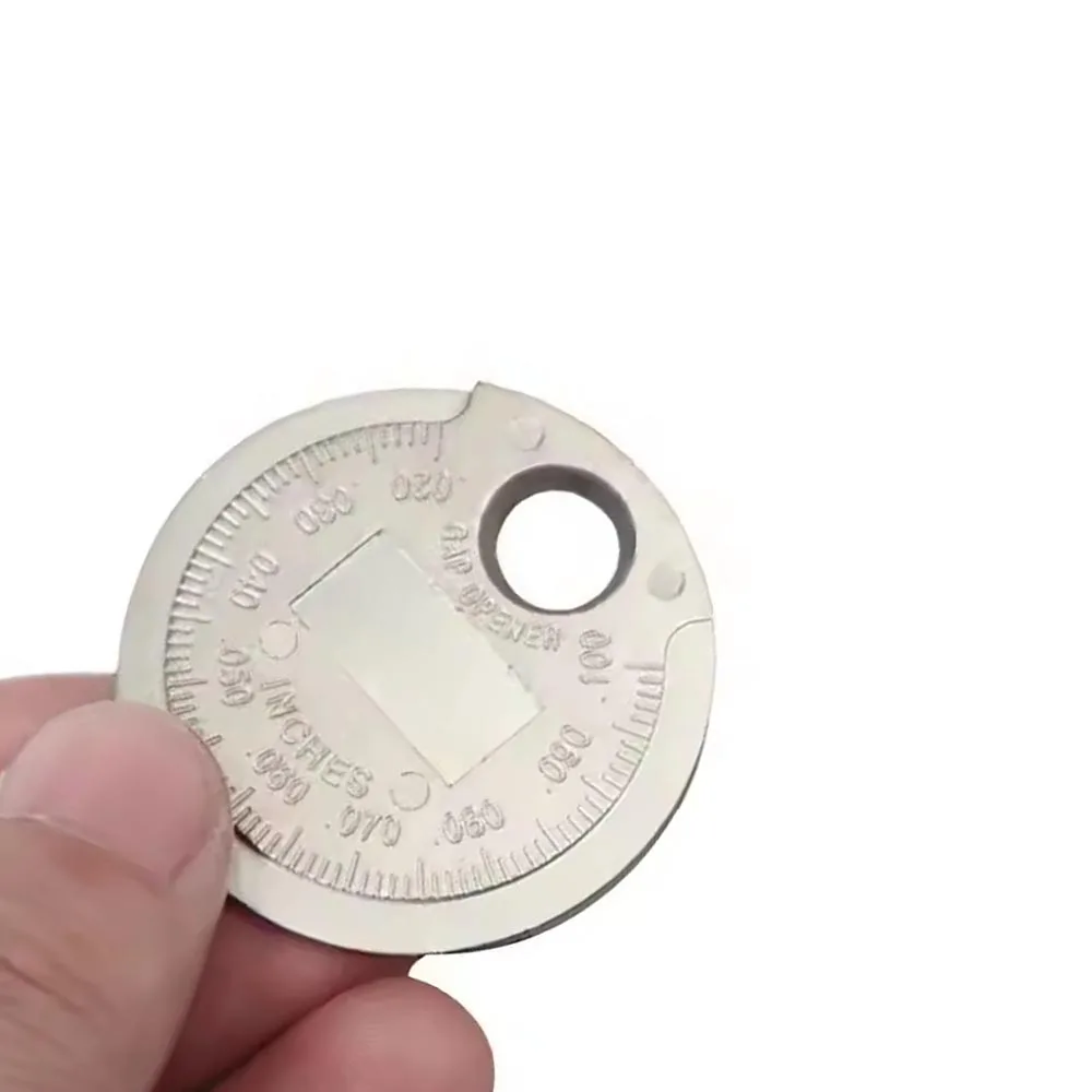 1Pc Coin-Type Gage Gap Feeler 0.6-2.4mm Range Spark Plug Gap Gauge Measurement Tool 0.02-0.10 Inch Spark Plug Gage Caliber