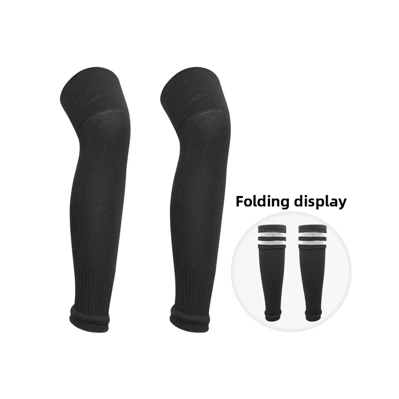 جوارب كرة قدم قابلة للتنفس فوق الركبة للبالغين والأطفال، واقيات أرجل أنبوبية طويلة بدون أكمام للقدم، واقيات قصبة الساق الرياضية #6