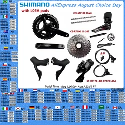 Shimano 105 Di2 R7170 R7100 2x12Speed Crank 170mm/172.5mm R7150 Rear Derailleur R7100 11-36T/11-34T Cassette Road Bike Groupset