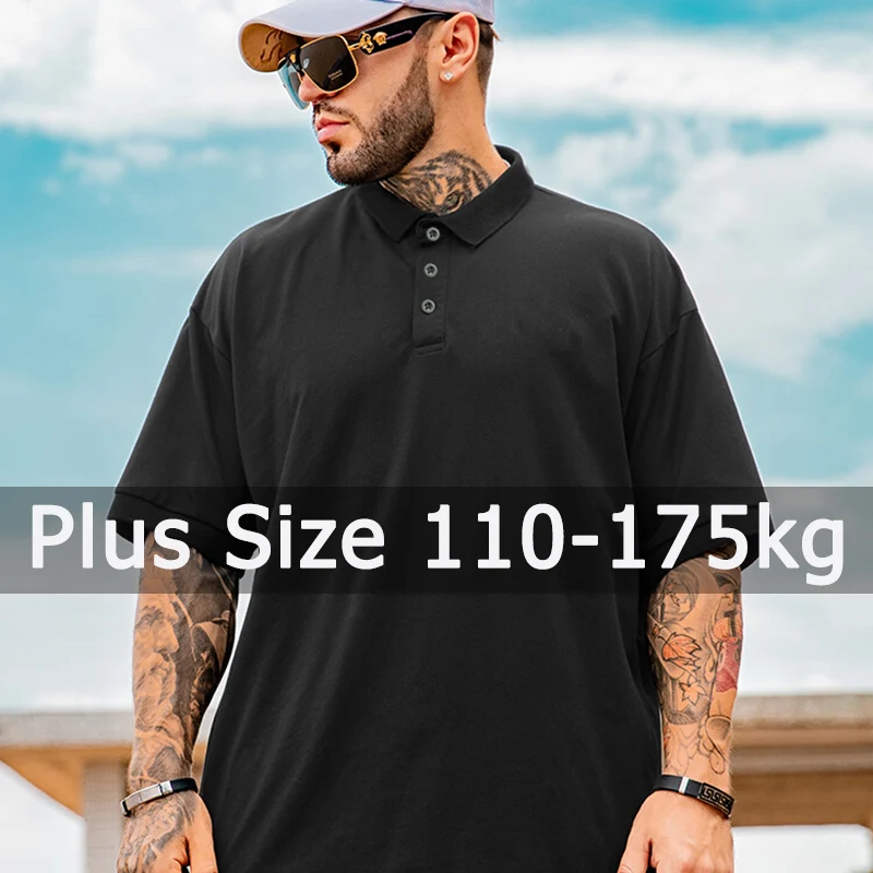 

Men Polo Shirt Big Size 6XL/7XL 110-175kg Hip Hop Loose Oversized T Shirt Plus Size Clothing 티셔츠 남성 Ropa Hombre Camisa Masculino