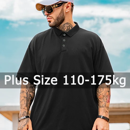 Polos para hombre de talla grande 1XL-7XL 110-175kg, camiseta de manga corta, Polos sueltos, camisetas de gran tamaño, ropa para hombre de talla grande