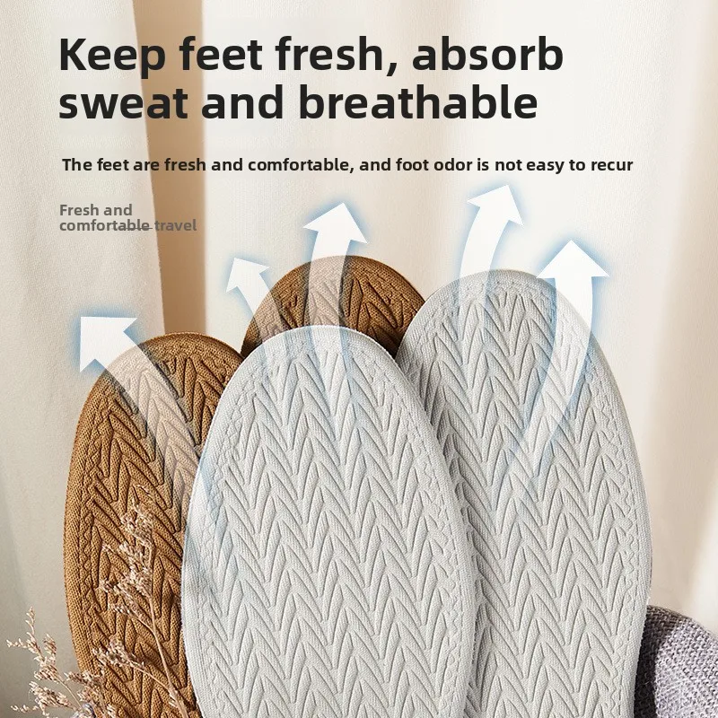 1Pair Thin Summer Shoe Insoles for Men Women, Breathable Sweat Absorbing Odor Control Inserts, Comfort Lightweight Cushion