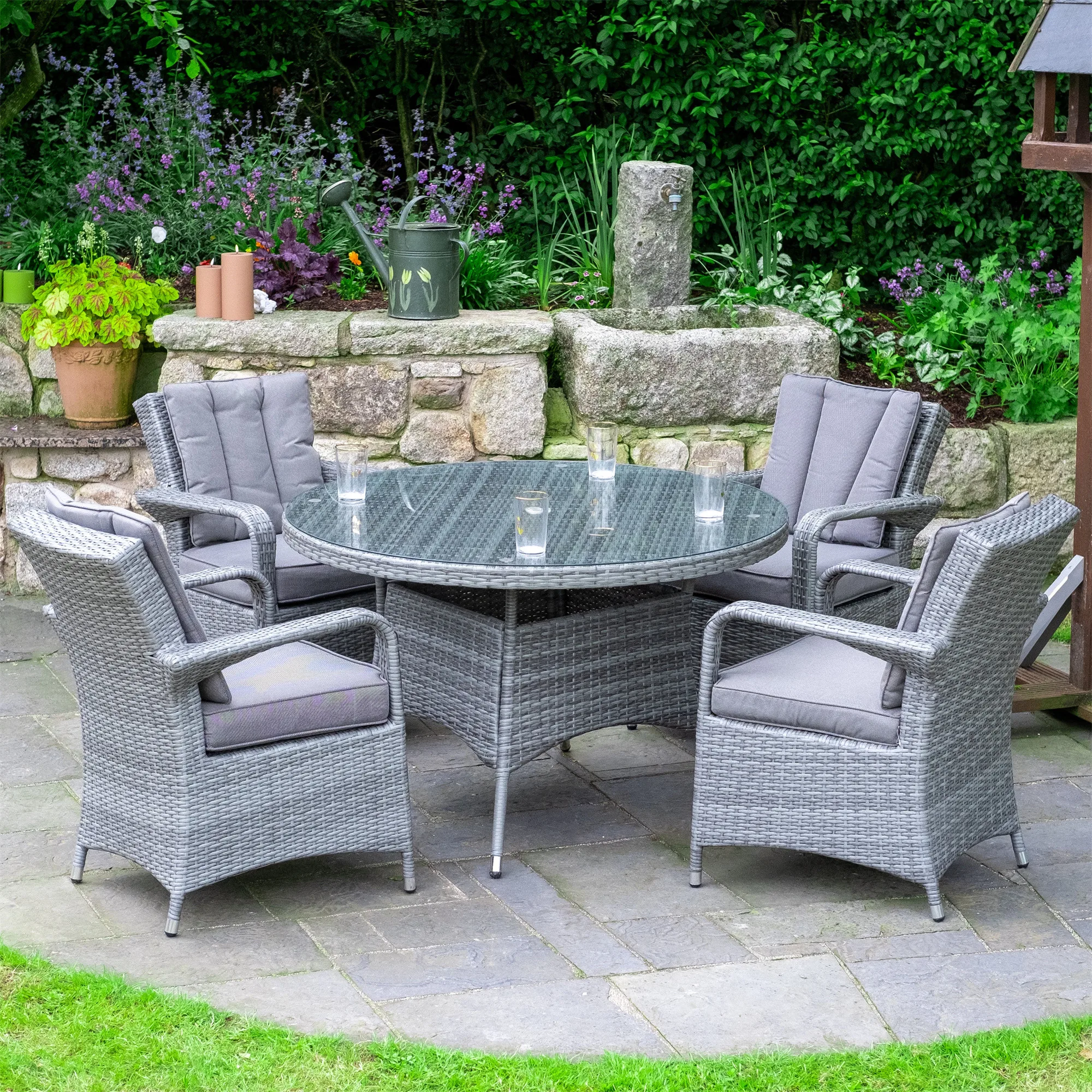 Modern Conversation Set Patio Rattan Chairs With Coffee Table Garden Furniture Outdoor Wicker Round Dining Set Garden Bistro Set