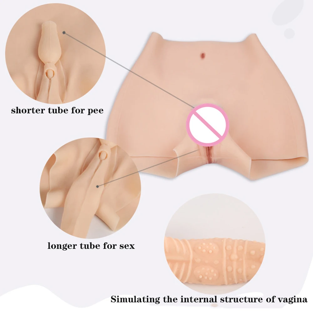 Fake Vagina Silicone For Men Pants Crossdressing Transgender Sissy Shemale Cosplay False Pussy Hide Penis Labia Buttocks Enhance