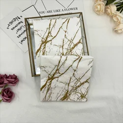 10/20pcs/Pac 33*33cm 2-Ply Printed Napkins White Marble Printed Paper Napkins Home Party Placemats Butterfly Bart Paper