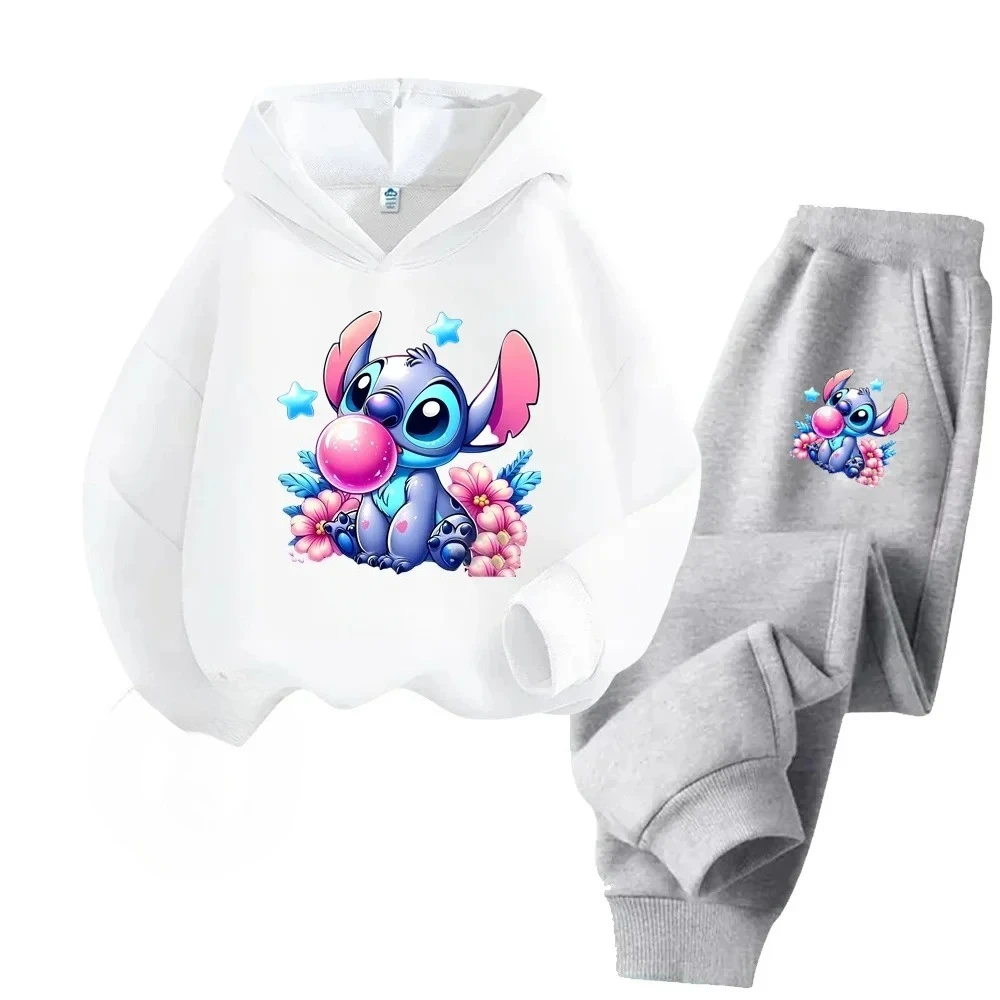 

Autumn Disney Stitch Print Children Hoodie+pants Suit Boy Girl Clothes Casual Fashion Style Long Sleeve Kids Sweatshirt 2pcs Set