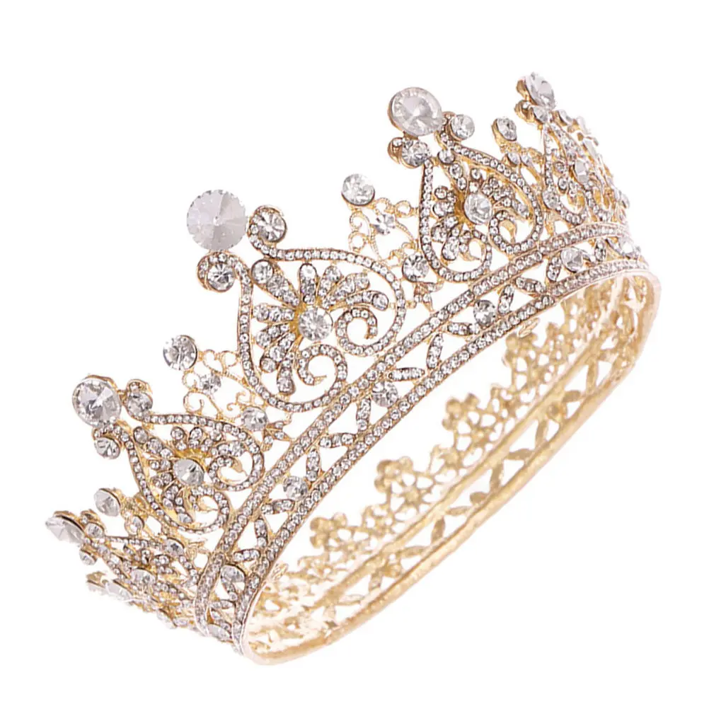 

1 шт. Свадебная корона для невесты, ретро-корона с кристаллами, элегантное легкое украшение для волос, сверкающий декор для фотосессий, банкетов и вечеринок