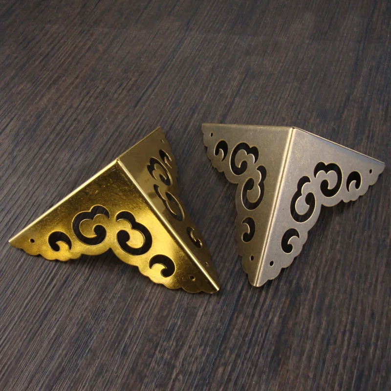 Antique Chinese pure brass decorative furniture copper accessories package corner protection three-sided bread corner