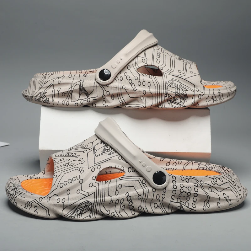 Fashion Men's Slippers EVA Soft Sole Non-slip Slides Casual Outdoor Beach Flip Flops Home Bathroom Couples Slippers New Sandal