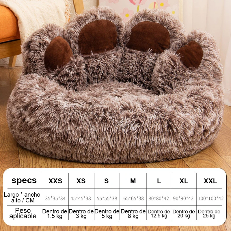 Kimpets Dog Sofa Beds Nest For Cat Nest Creative Cute Bear Paw Long Hair Warm All Seasonal Universal Dog Nest Mat  Accessories