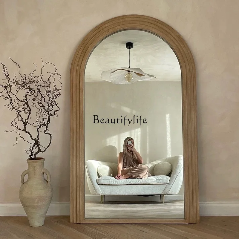 

French arched full-body full-length mirror wabi-sabi clothing store fitting mirror home