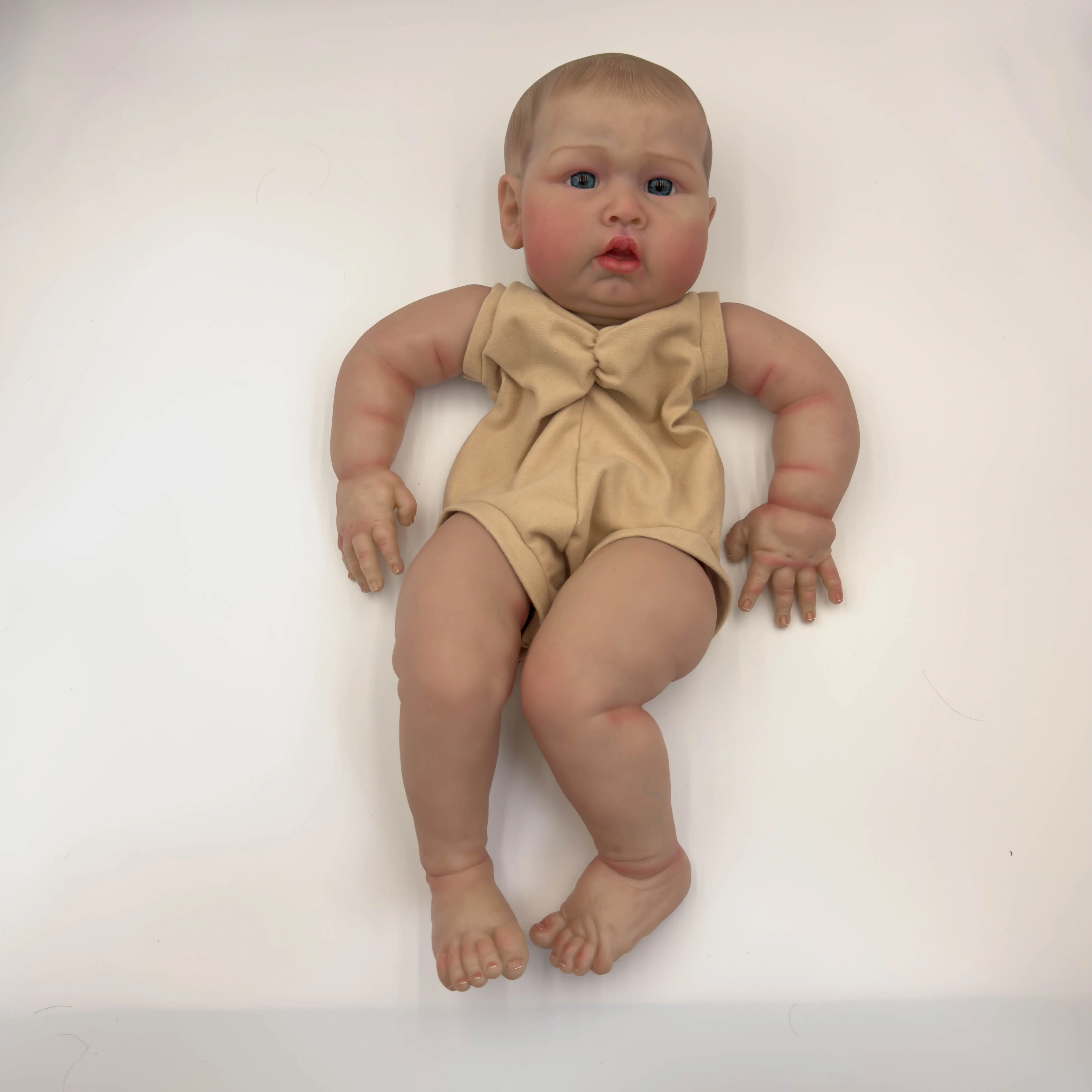 NPK 24inch Blue Sparrow Lifelike Reborn Doll kit painted Doll kit Unfinished Doll parts With Hand Painted Hair