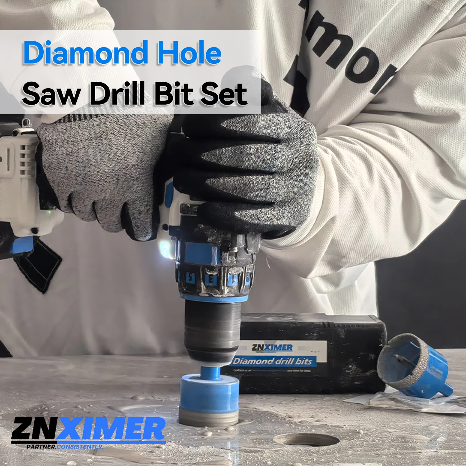 1pcs 18-68MM Diamond Drill Bits Set Ceramic Tile Hole Saw with position drill for Glass Marble Granite Stone Porcelain
