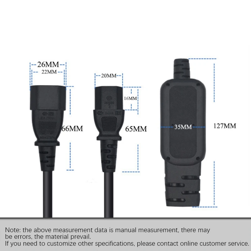 Power Extension Cord, One-Point Six-Intermediate Cross-Line High-Power C14 To 6XC13 Power Cord For Ups Pdu