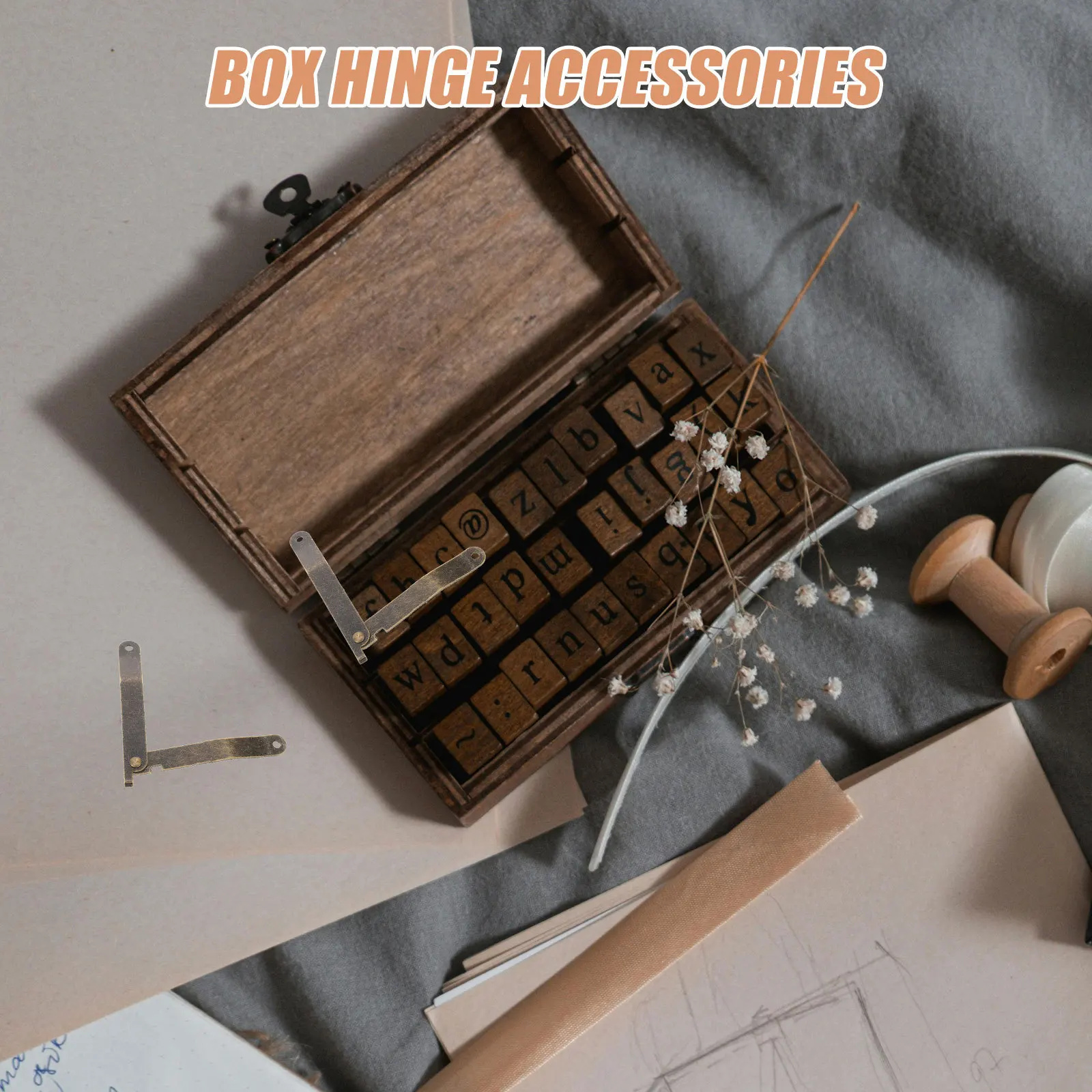 

10Pcs Internal Metal Hinges Vintage Small Hinges for Wooden Box Cabinet Door Replacement Packing Box Hardware Vintage Hinge