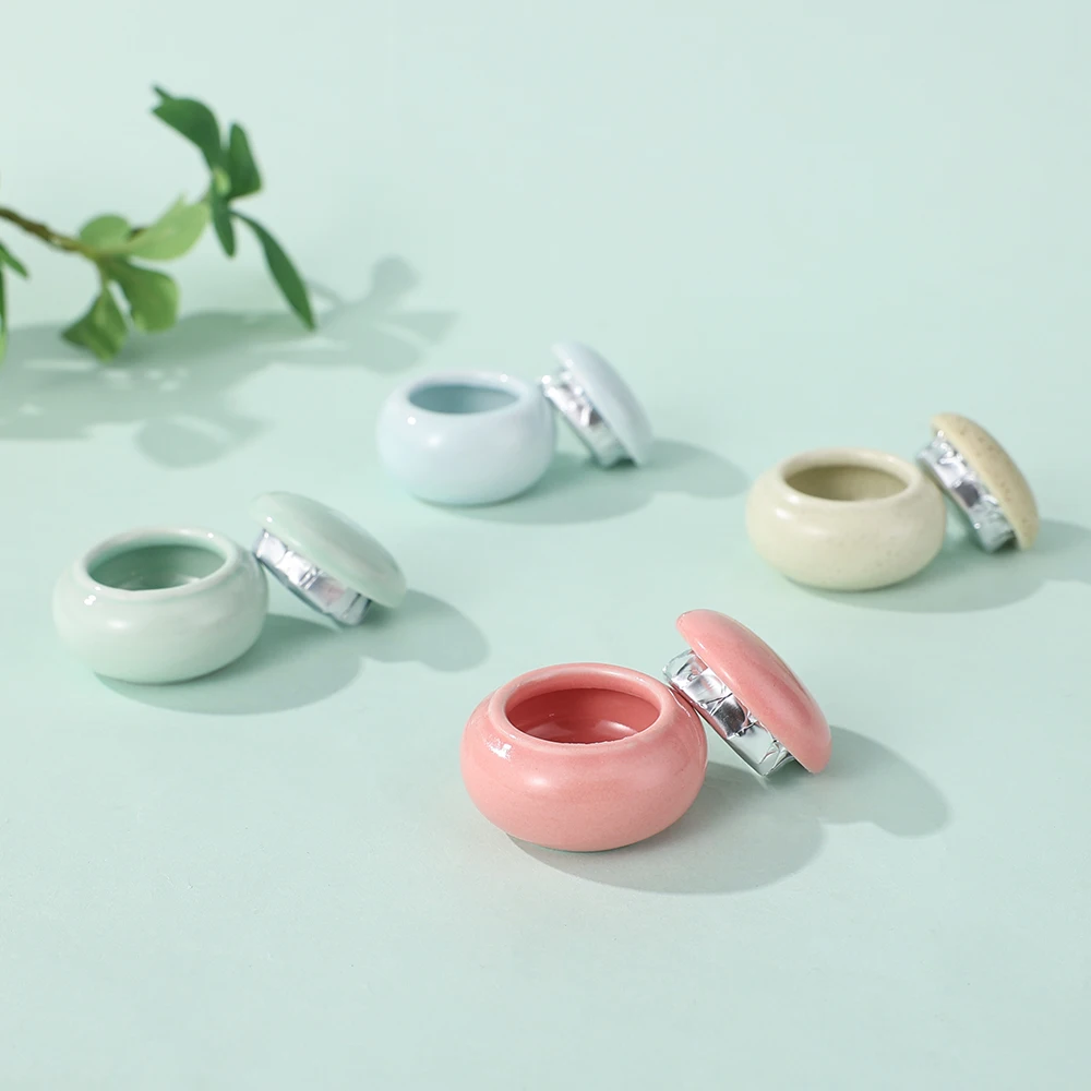 10 pz 5 ml Serbatoio di Stoccaggio Barattolo Cosmetico In Ceramica Scatole Crema Per Il Viso Contenitori Per Tè Con Coperchio Vuoto per Cosmetici FAI DA TE Barattolo di Ceramica Blush