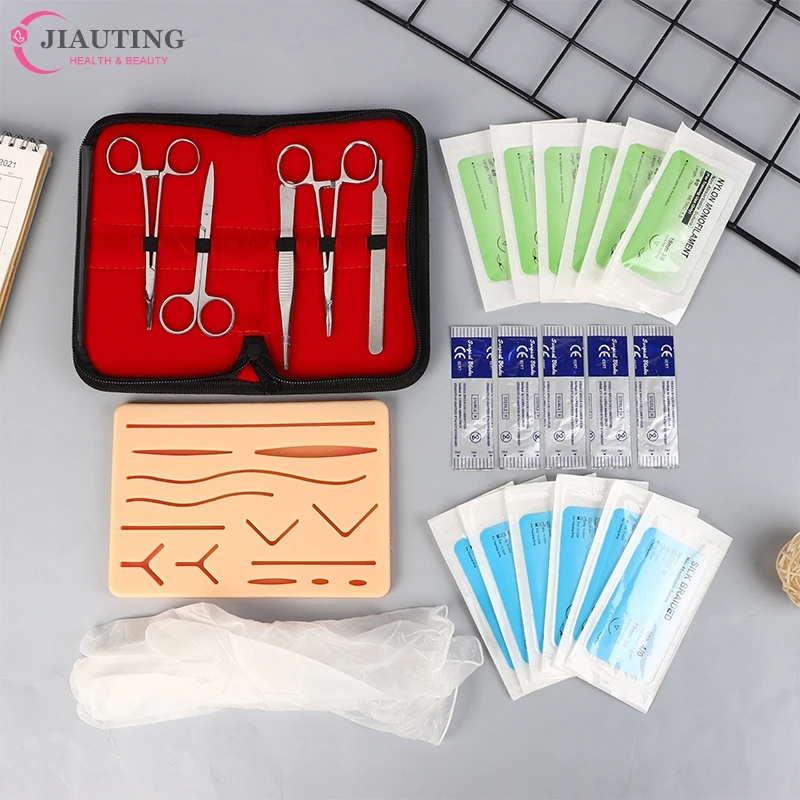 Medical Students Suture Practice Kit Surgical Training With Skin Pad Model Tool Set Educational Teaching Equipment Practice Set