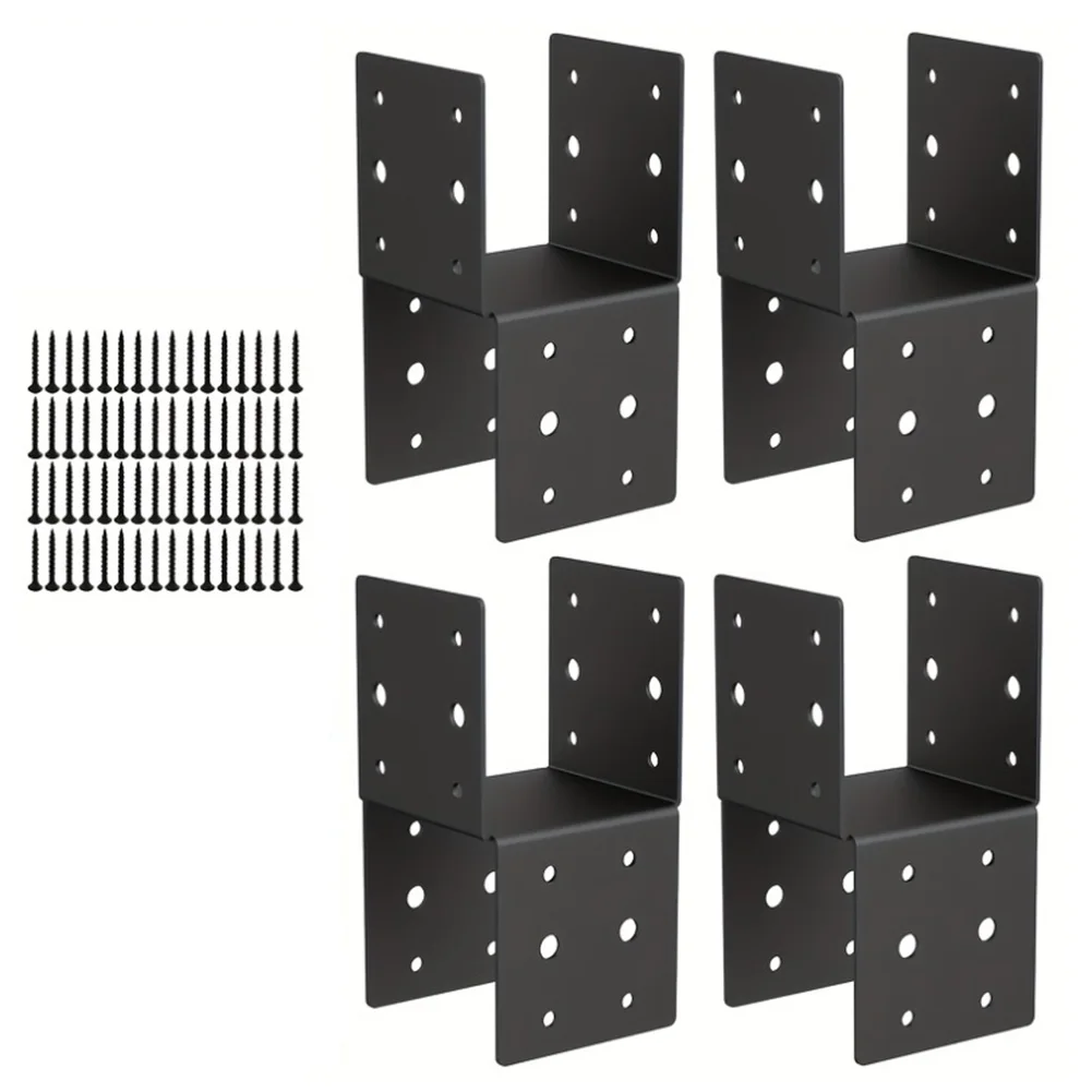 HeavyDuty Steel Post for 4x4 Wood Columns 4Pack with Mounting Hardware for Secure Outdoor Deck Fence and Gazebo Support