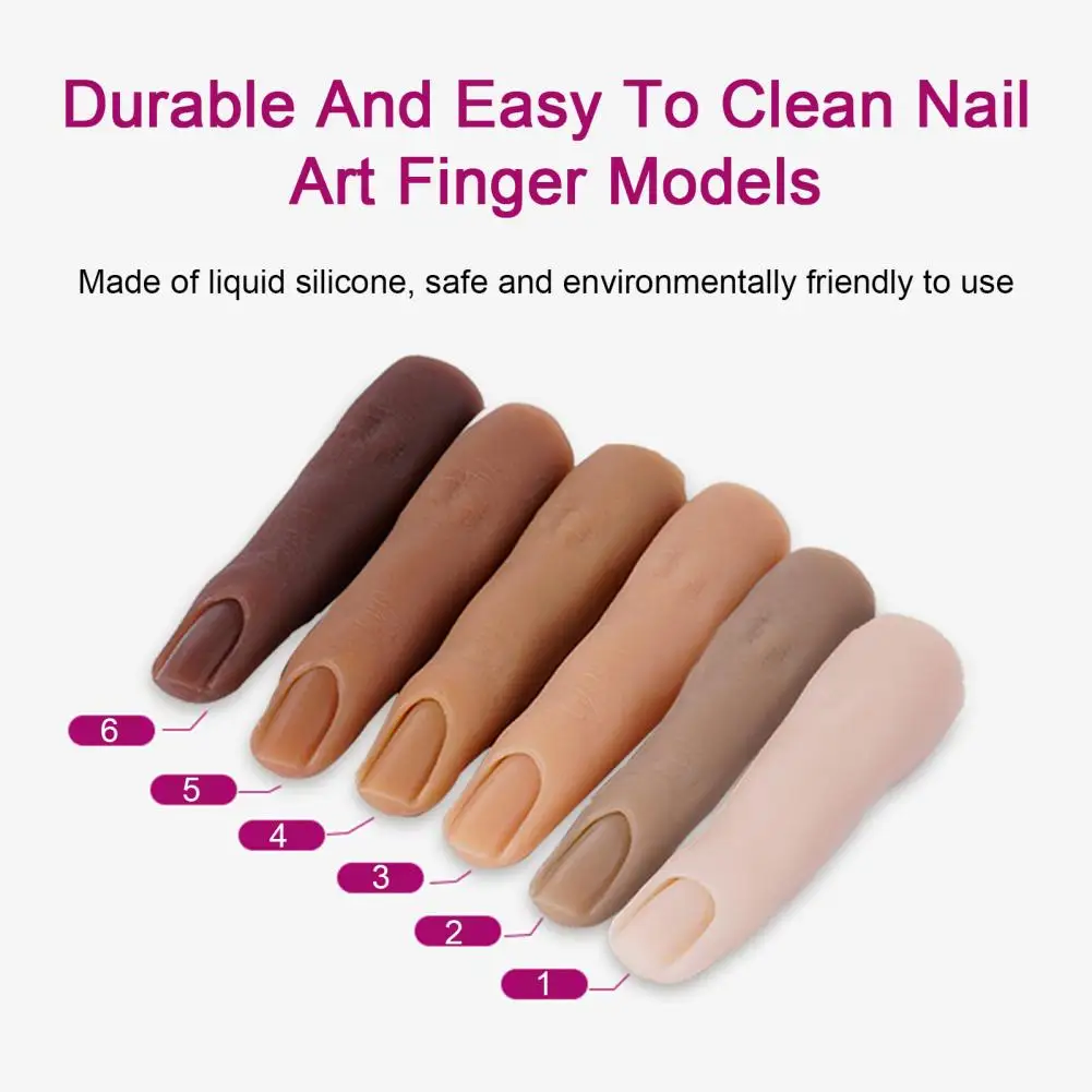 Doigts de pratique de l'art des ongles à l'acétone, silicone réaliste, pliable, modèles de main d'entraînement, facile à tremper