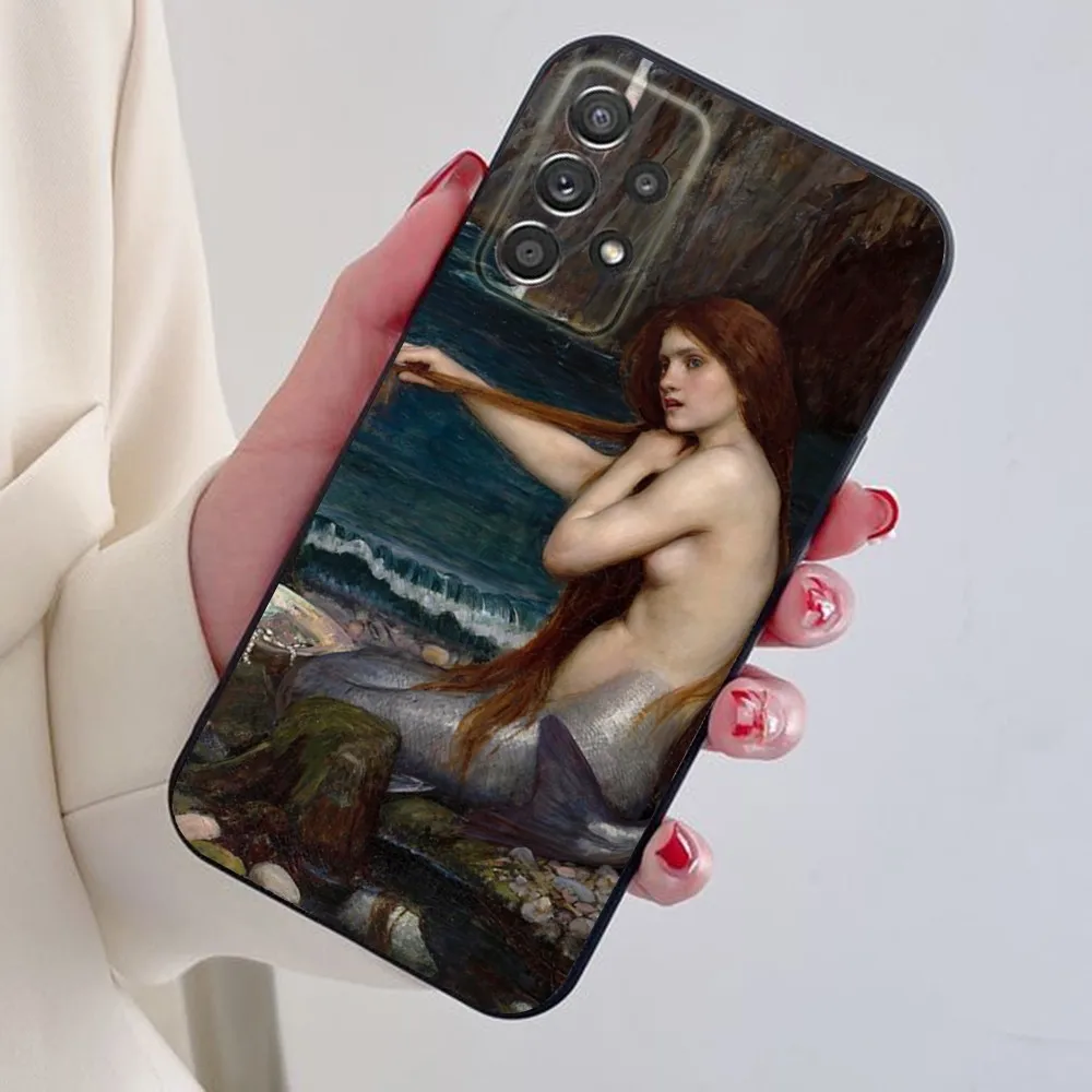 John W-William Art Waterhouse Phone Case For Samsung S24,S21,S22,S23,S30,Ultra,S20,Plus,Note,10,9,5G Black soft silicone case