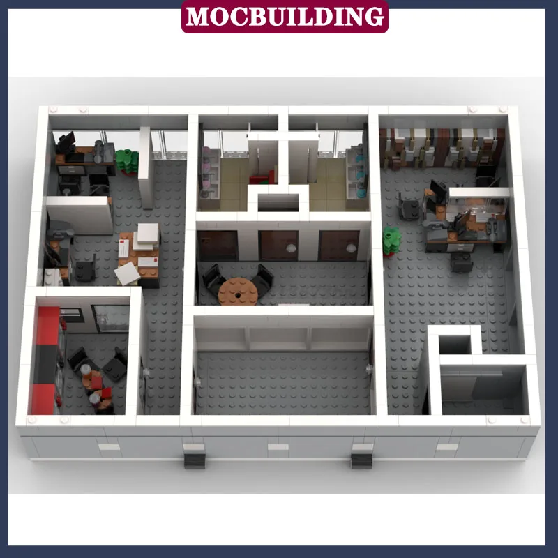 MOC City Office Modular Set Building Block Assembly House Collection Series Toy Gift