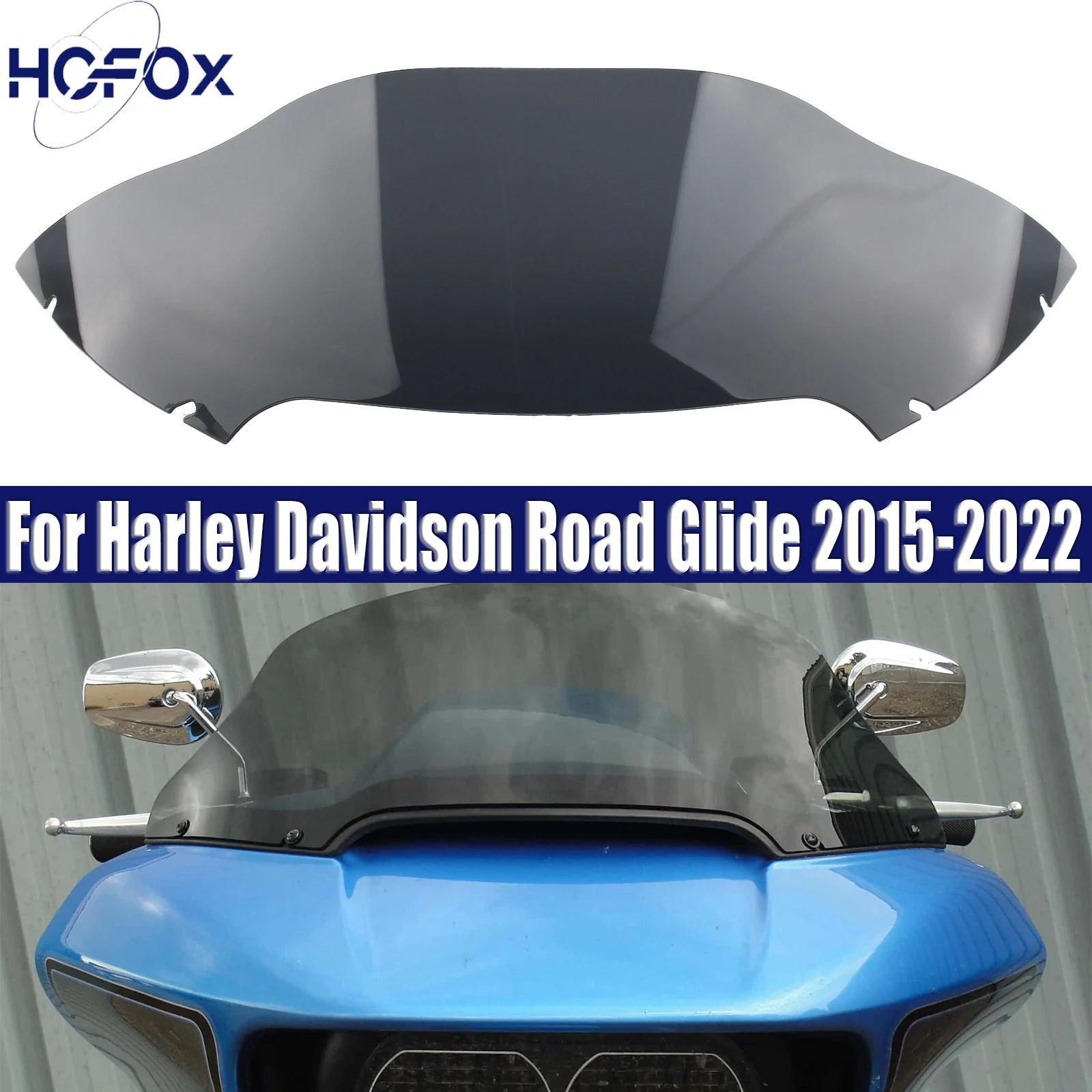

8'' Windshield Motorcycle Fairing Windscreens Wind Deflector For Harley Davidson Road Glide 2015-2022