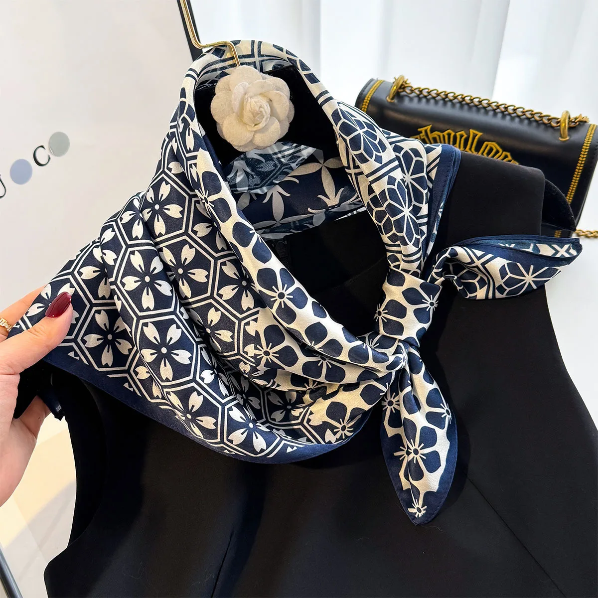 100% Natural Silk Scarf Women Foulard Female Shawl Wrap 2026 elegant Square Neckerchief for Lady Hijab Bandana Scarves bufanda
