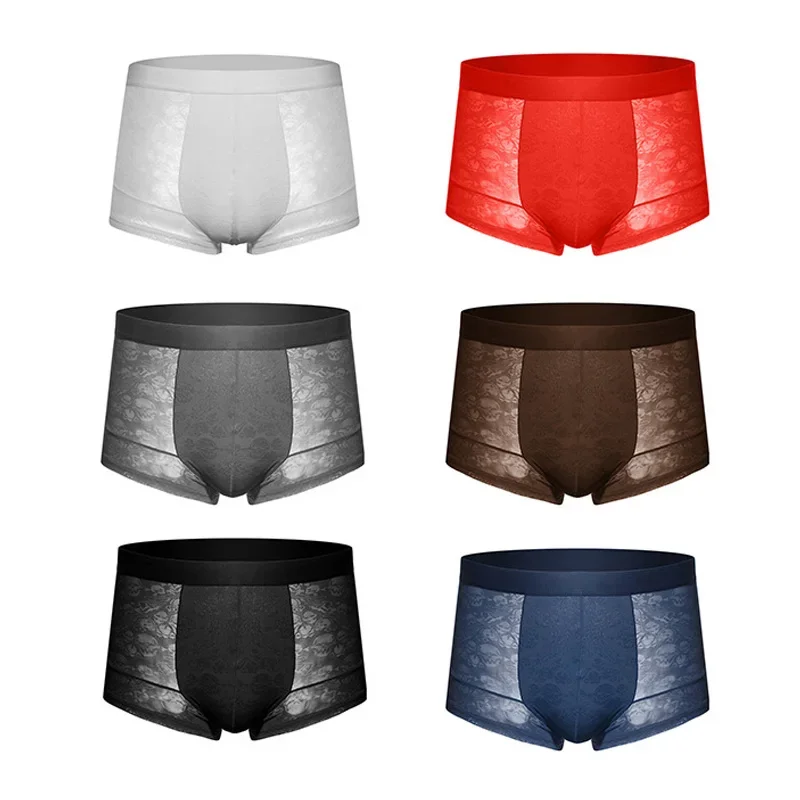 

Men's Sexy Cotton Boxers Seamless Men Panties Sexy Underwear Man Ultra-thin Breathable Boxer Shorts Male Underpants Boxershorts