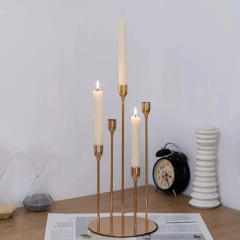 5 Heads/Single Head Set/Metal Candle Holders Candle Holders Wedding Table Centerpieces Standing Candle Holders Ho