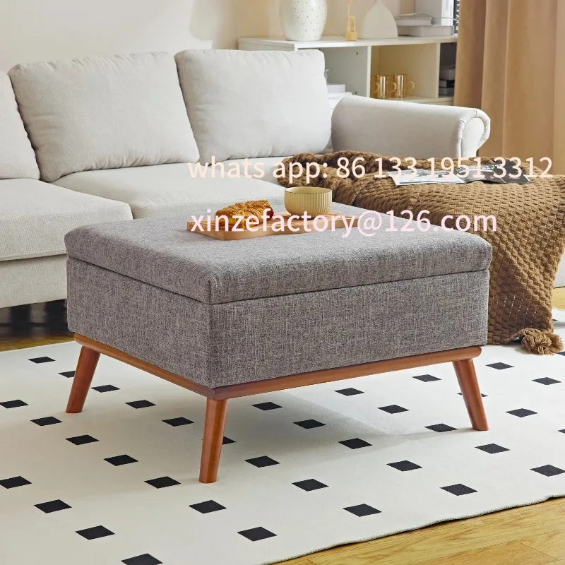 

Customizable Redlife Large Storage Ottoman , 31.4 inch Lift Top Large Coffee Table with High-density Foam Wood Legs for Living R