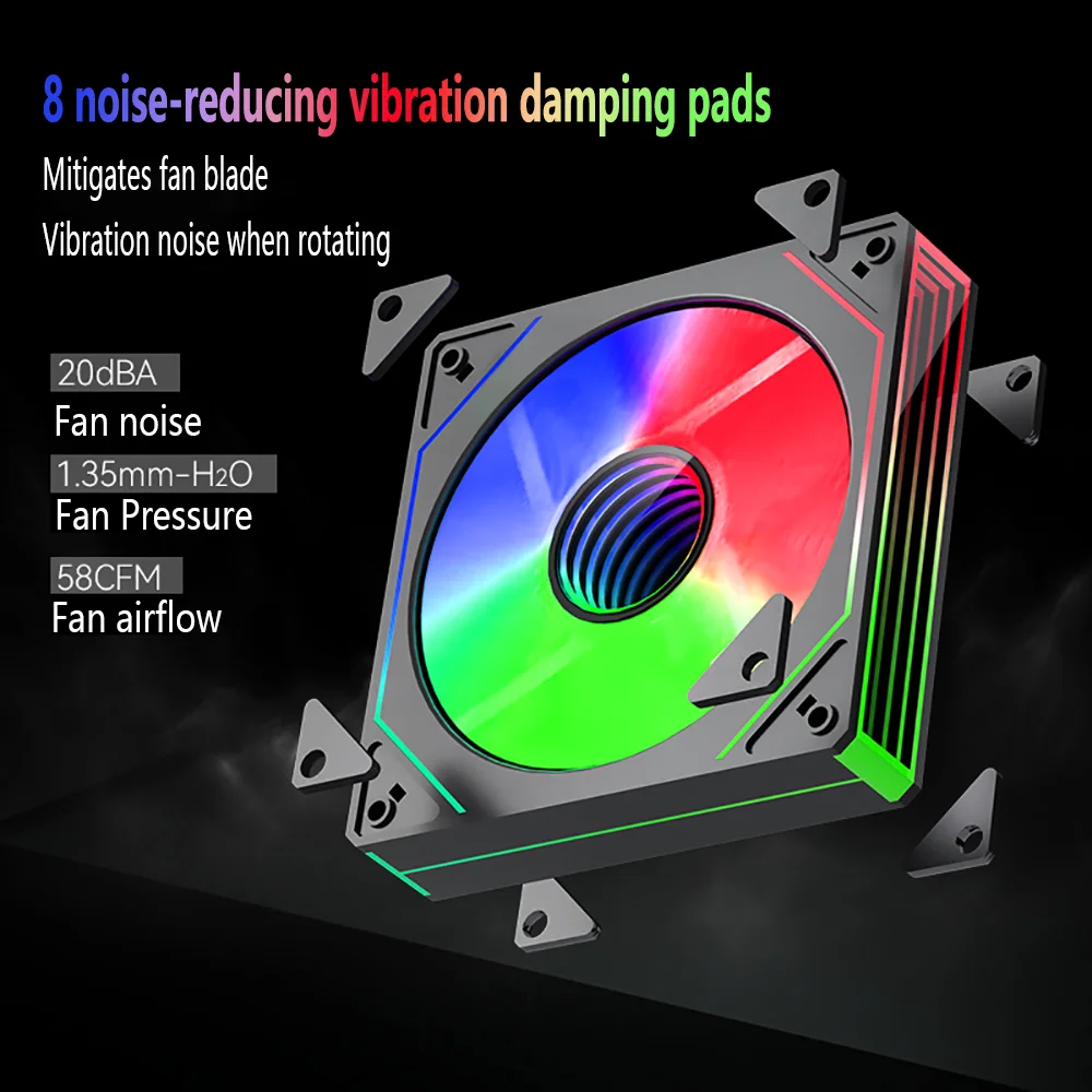 Wentylator PRISM 7PRO 120mm ARGB Wentylator Obudowy 1800RPM 4PIN PWM Duża Pojemność Cichy Wentylator Chłodzący 5V3PIN wentylatory do PC