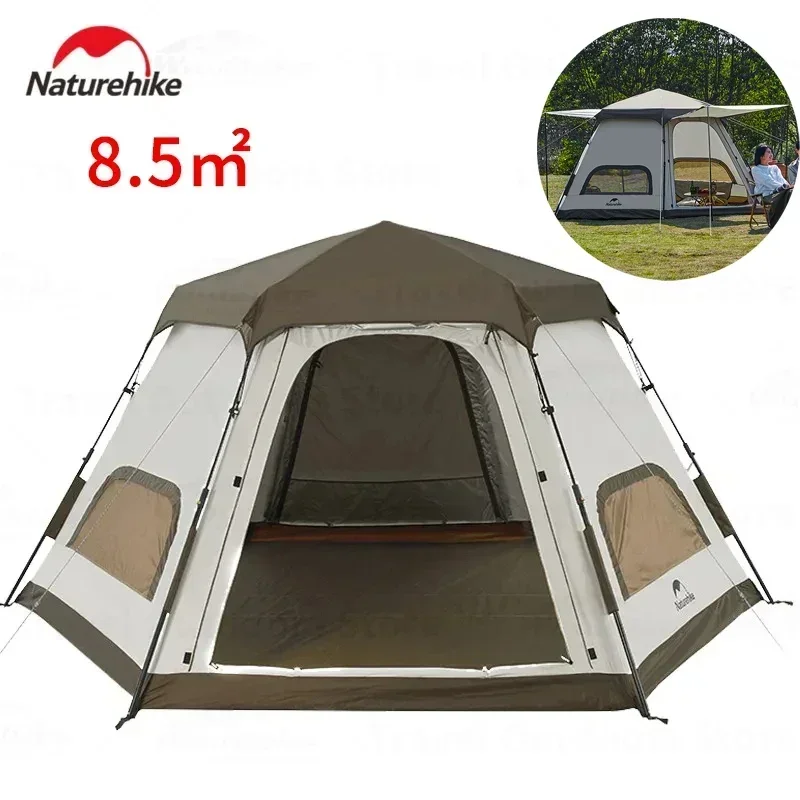 

Naturehike 8.5㎡ Hexagonal Camping Automatic Tent Quick Open Rainproof Outdoor Travel Laminated Waterproof 4-5 Person Large