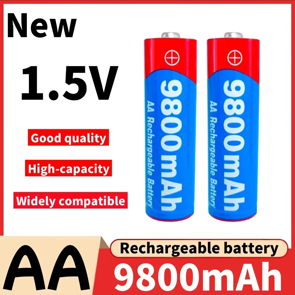 

New AA Rechargeable battery high-quality 1.5V 9800mAh for LED lights, toy cameras, microphone battery