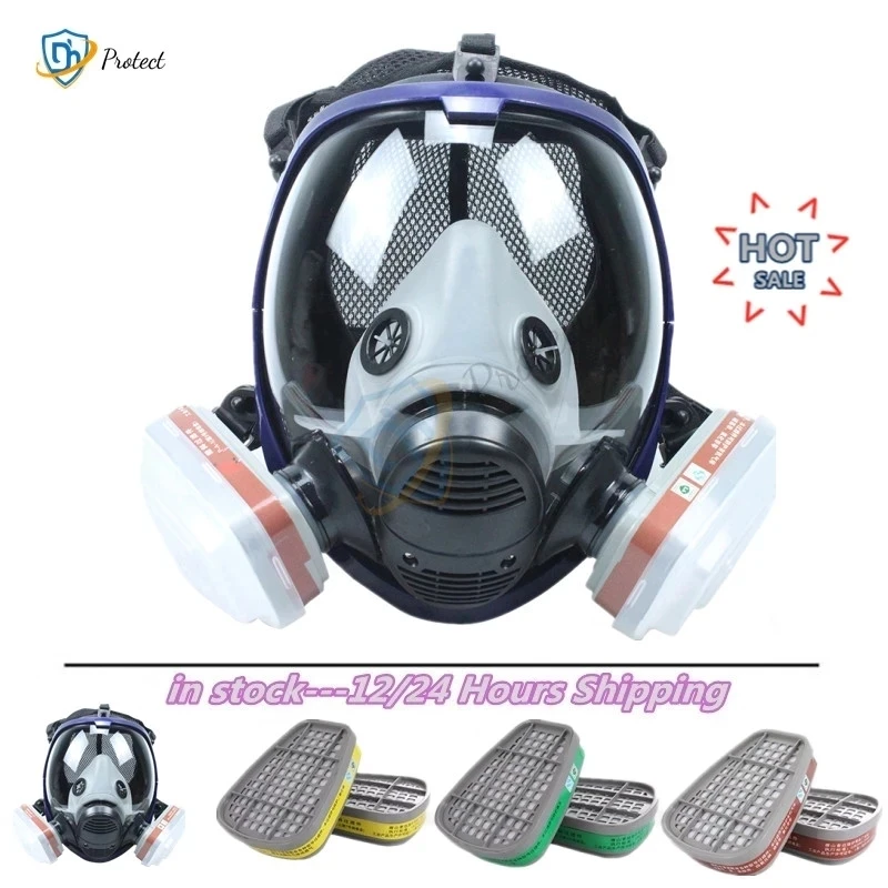 Chemical Mask 6800 7 in 1 Gas Mask Dustproof Respirator Paint Pesticide Spray Silicone Full Face Filters for Laboratory Welding