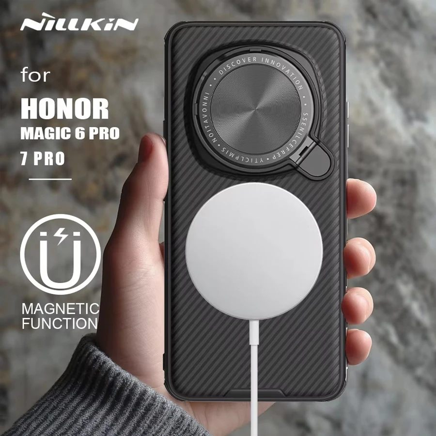 

for Honor Magic 6 Pro / 7 Pro 5G Case Nillkin CamShield Prop Magnetic Case with Stand Camera Cases Lens Cover