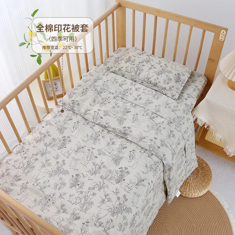 Cute Cartoon INS Style Cotton Baby Duvet Cover Quilt Cover Case for Newborn Toddlers Infant Bedding Accessory