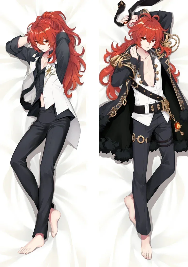 180Cm Genshin Impact Diluc Dakimakura Cool Man Hing Body Pillow Case Bedroom Bedding Cushion Cover