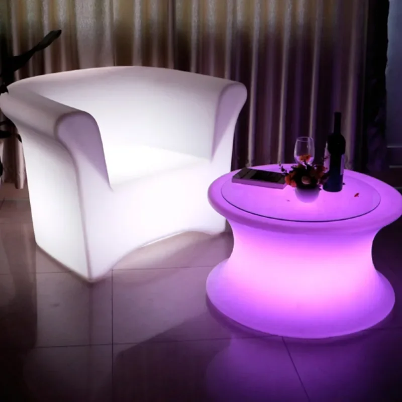 

Plastic business hotel room furniture bedroom business five-star hotel white Led furniture sofa