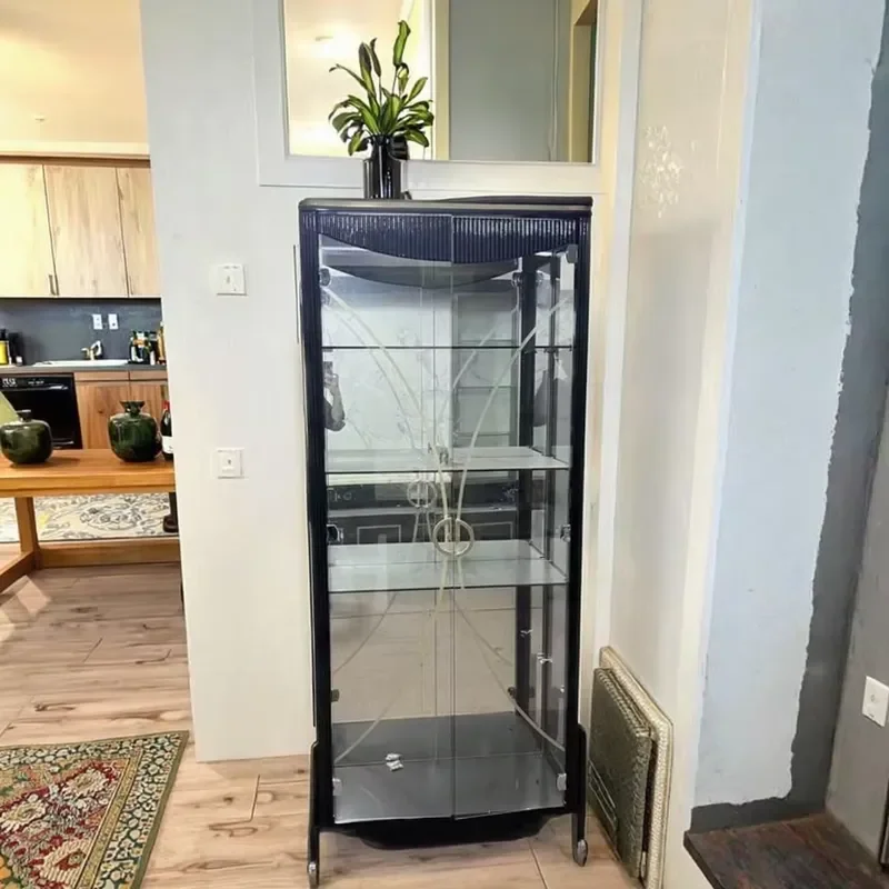 Elegant High Quality Wine Rack  Display HDF Storage Cabinet Lacquer Piano Glass Advanced Showcase for Living