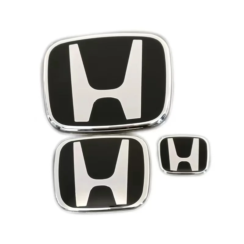 Car Steering Wheel Emblem H-Sticker For Honda Civic Accord City CRV Jade Fit Odyssey Hybrid Red Black Blue Interior Modification