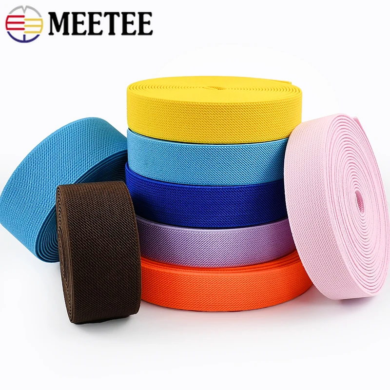 

3Meters Meetee 10-50mm Colorful Rubber Bands Underwear Pants Elastic Band Waistband Garment Stretch Tape DIY Sewing Accessories