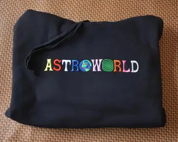 Astroworld Jack Cactu VAI QUI Lettera arcobaleno ricamata Uomo Donna Pullover con cappuccio Moda Hip Hop Felpa casual