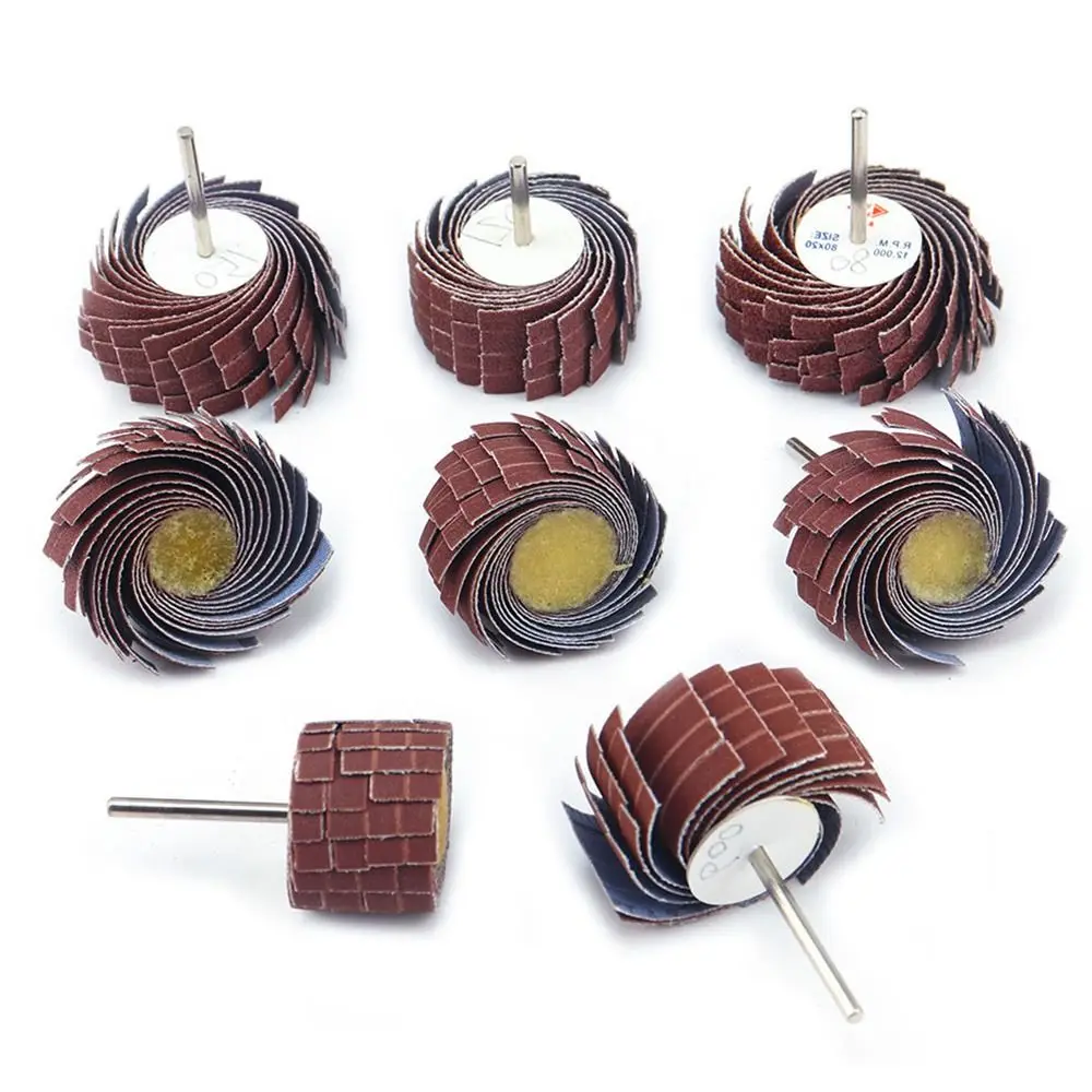 Durable Wood Metal Curved Surface Sanding Cloth Wheel Abrasive Grinding Head Burr Removal Derusting Buffing Polishing