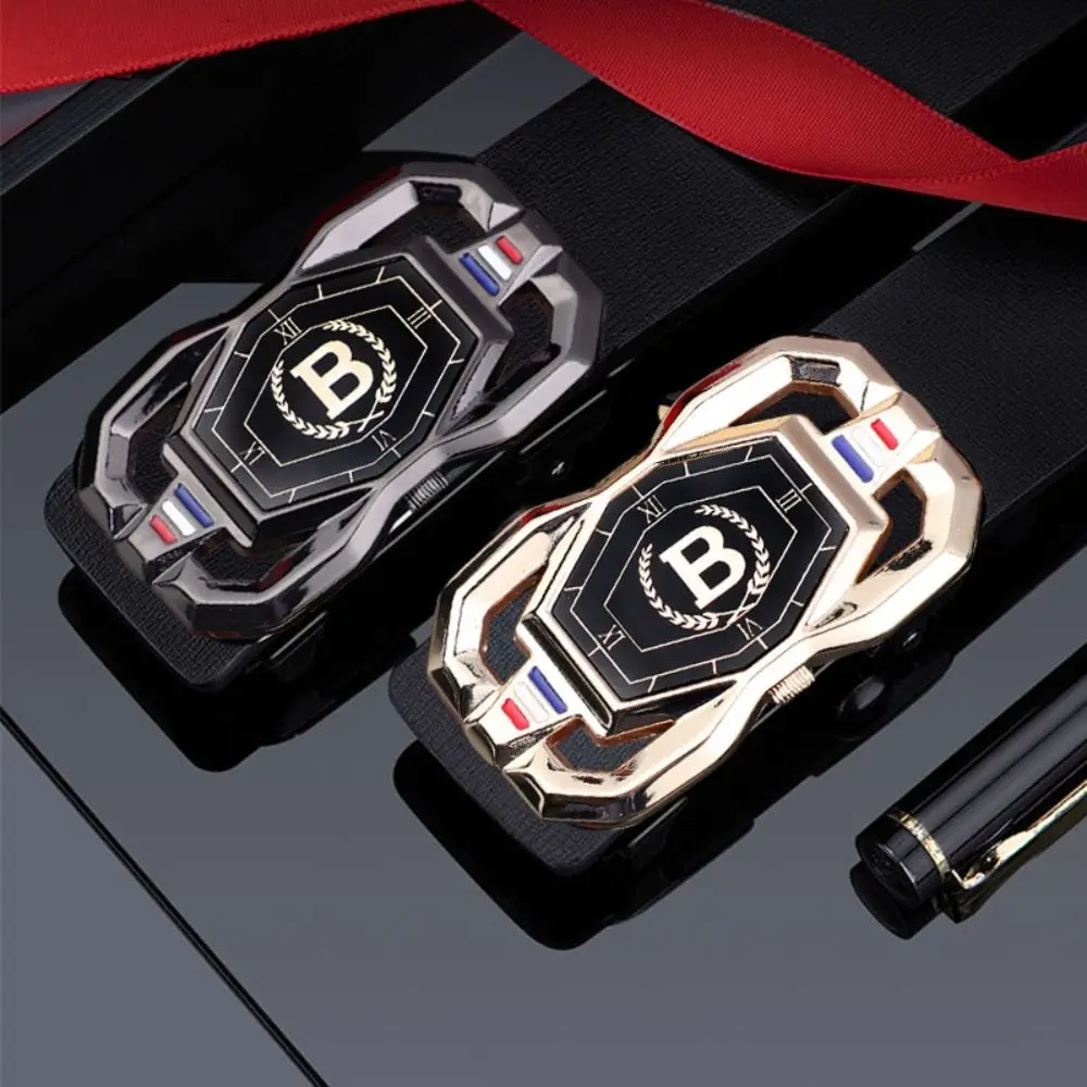 عارضة بو الجلود الأعمال حزام جلد تصميم فاخر خمر التلقائي مشبك حزام حزام للرجل