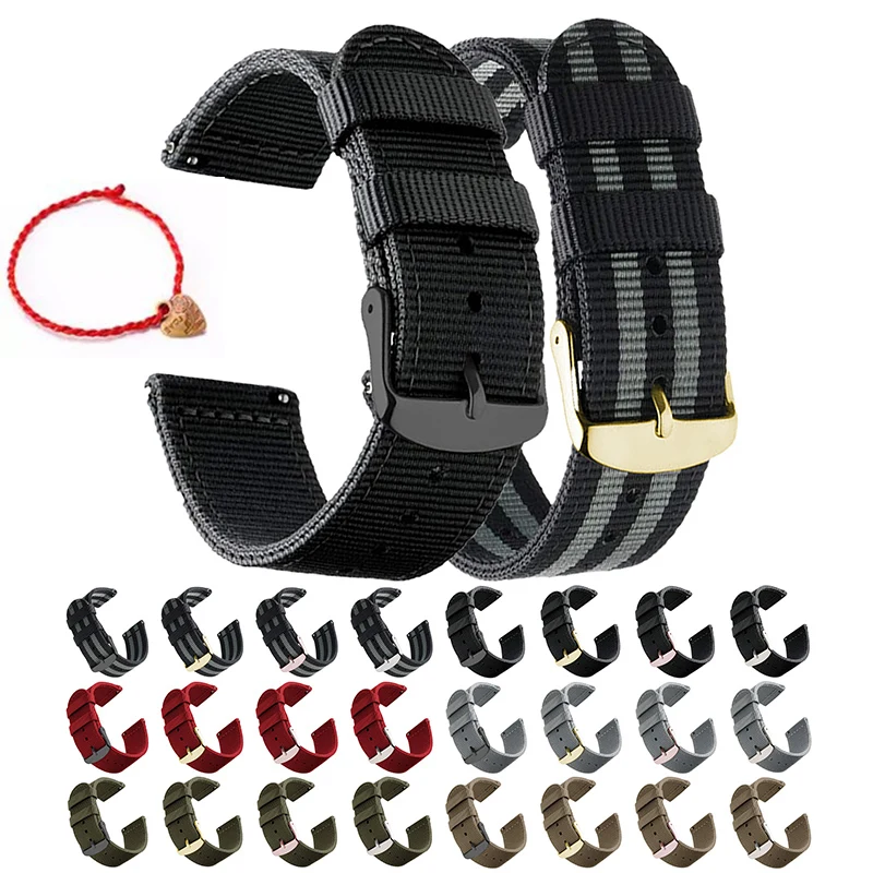 Waterproof Sailcloth Watch Band Quick Release Watch Strap 18mm 20mm  22mm Nylon Watchband