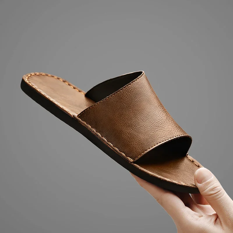 

Fashion Handmade Low-top Breathable Men's Slippers Personality Casual All-matching Sandals for Men Summer Sandals for Man Male